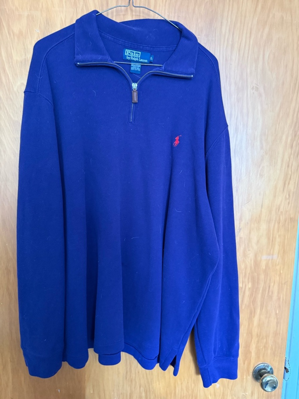Polo by Ralph Lauren Half-Zip Pullover in Deep Purple with Navy Label